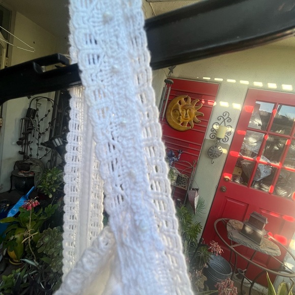 Vasna | White Pearls Boho Dress | Size Large - Picture 8 of 16